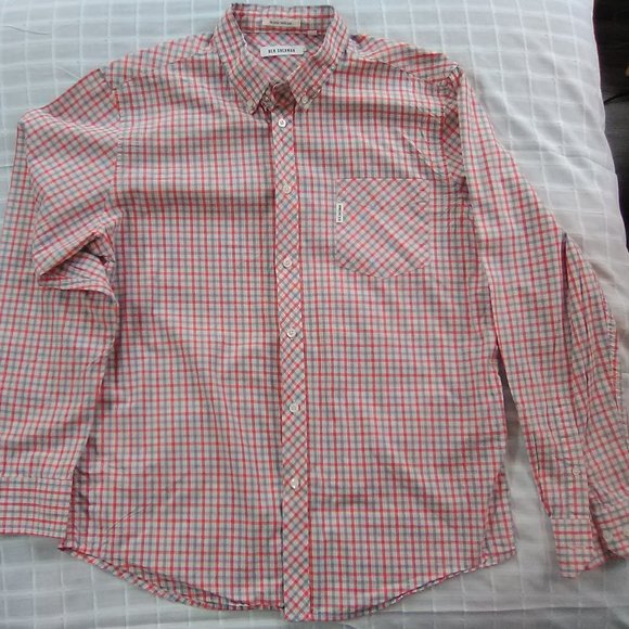 USED Men/'s Ben Sherman Long Sleeve Button Down Dress Shirt-Medium Large
